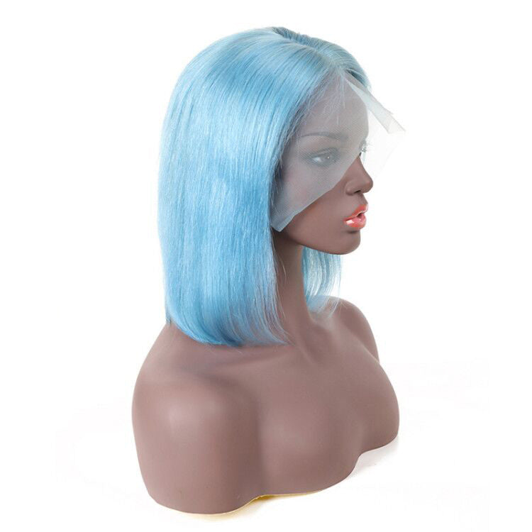 Human Hair Bob Wigs Green Short Bob Wig