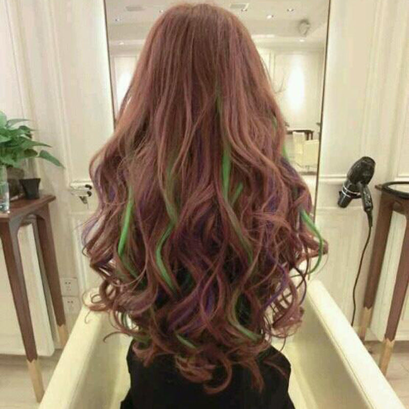 Hanging Ear Dyeing Piece, Wig Piece, Scheming Gradient Highlighting Wig, Color Hanging Ear Perm, One Piece Seamless Hair Extension