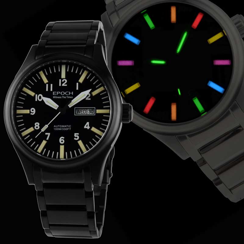 Men's Watch Rainbow Light Tube Automatic Mechanical Waterproof