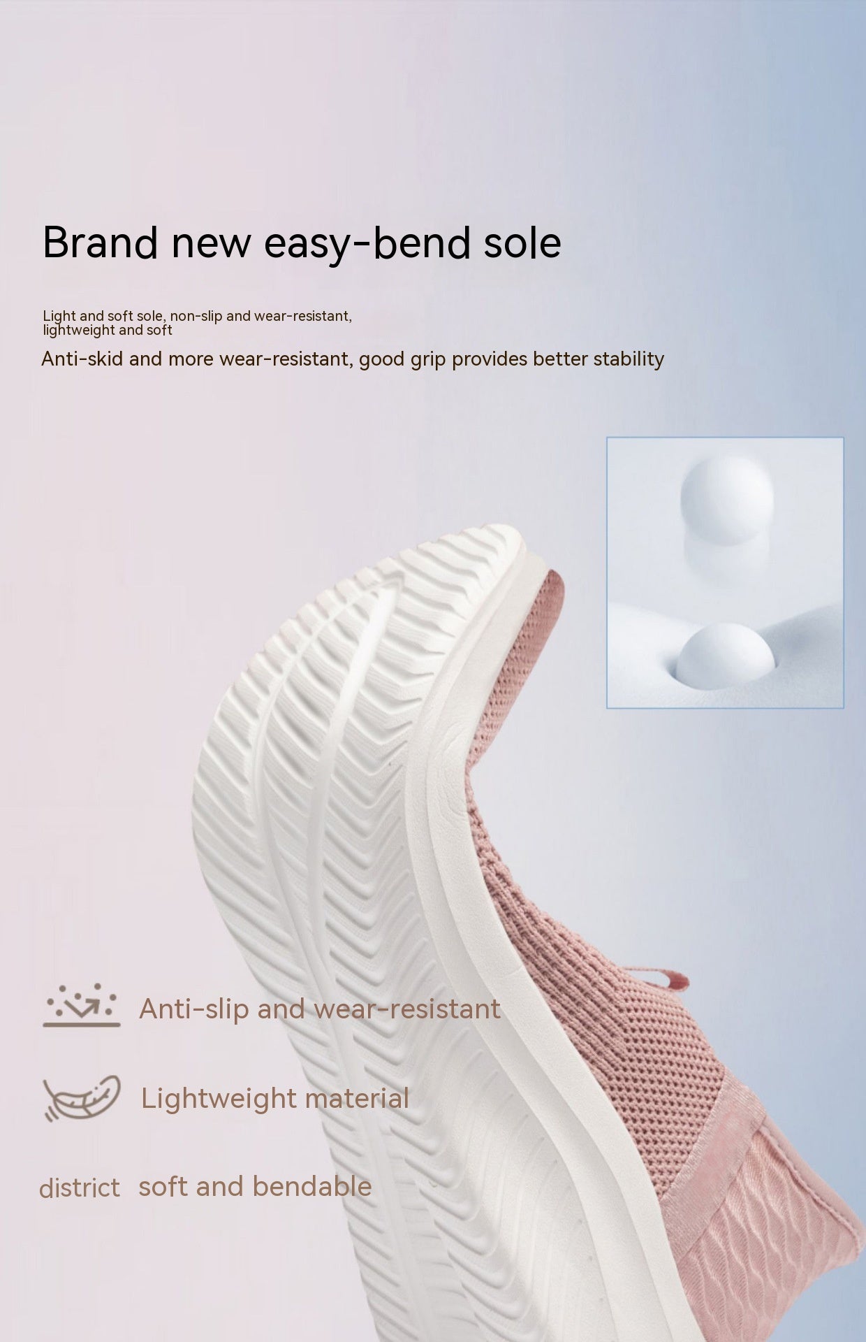 One Legged Non Bending Shoes For Casual Sports