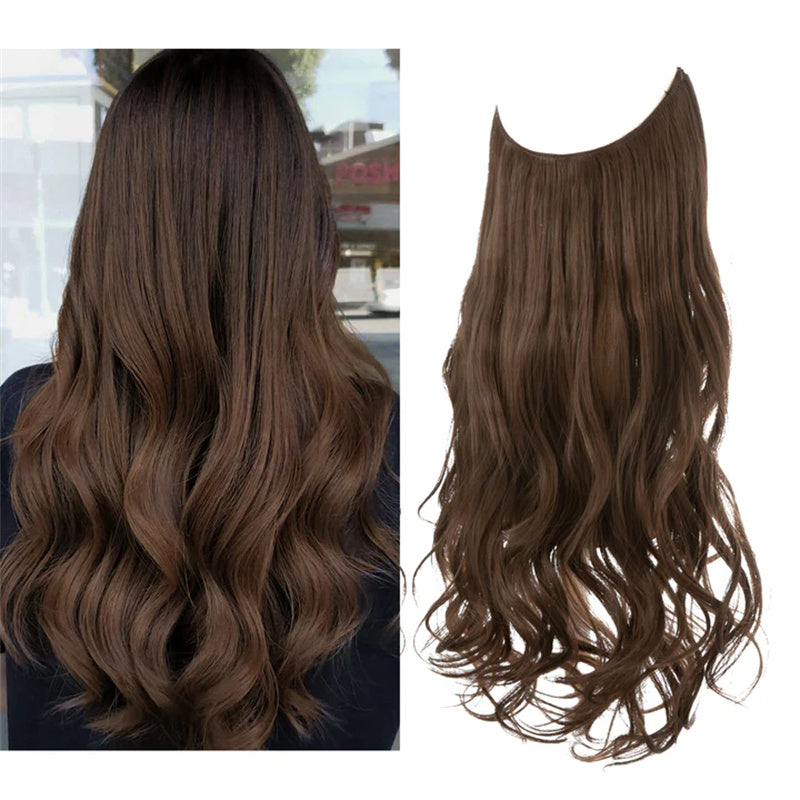 Wig Female Extension Chemical Fiber Long Curly Hair Matte High-temperature Fiber Fishing Thread Wig Set