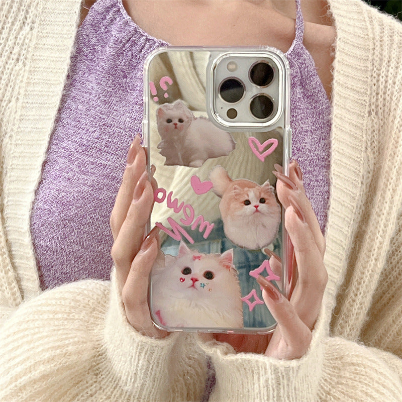 Electroplated Mirror Faced Kitten Phone Case