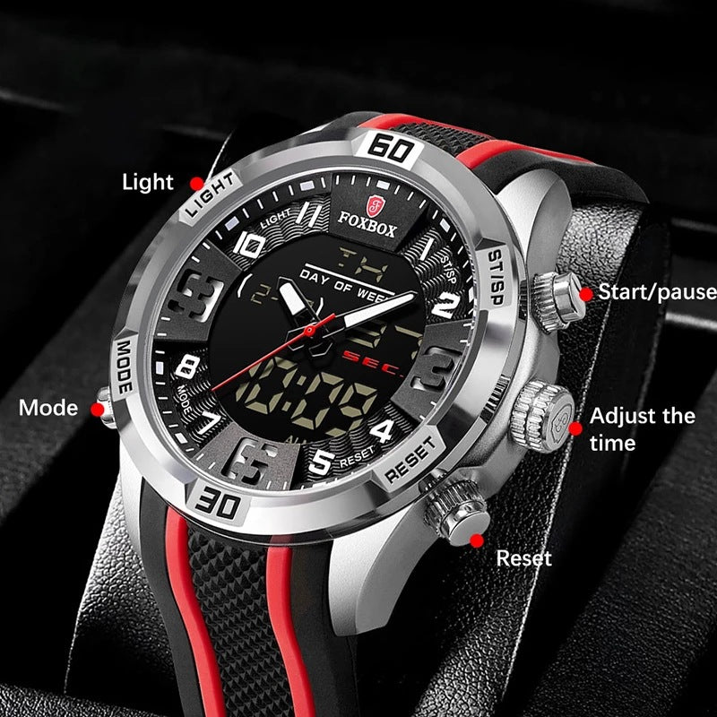 Men's Dual Display Watch Multi-function Chronograph