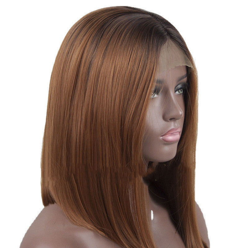 Copy of Wig Female Short Hair European And American Bobo Bobo Head Mid-shoulder Short Straight Hair Headgear