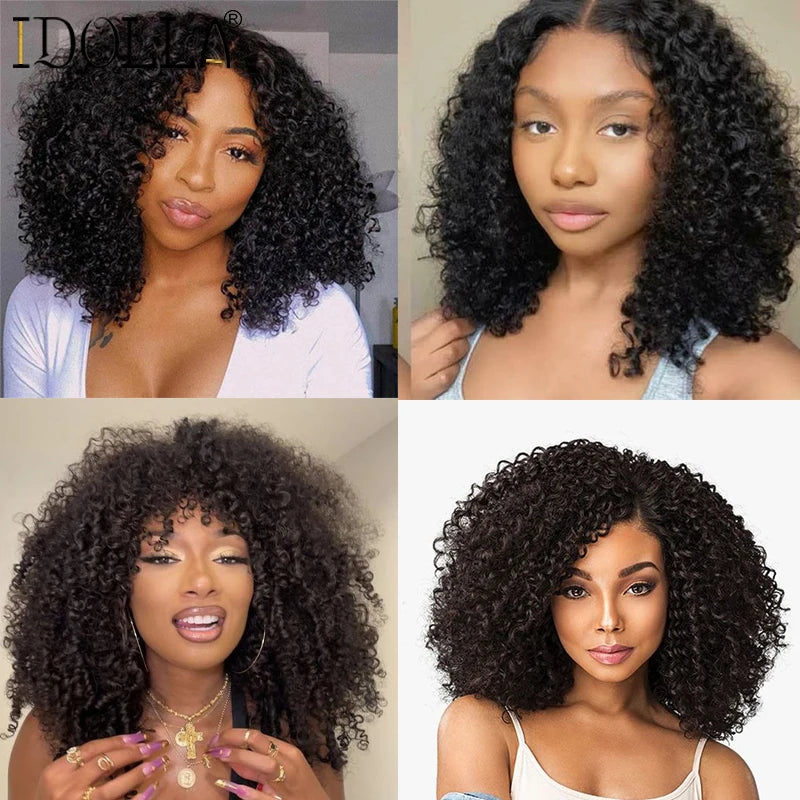 Synthetic Hair Weave 16inch 5Pieces/Lot Afro Kinky Curly Hair Bundles With Closure Synthetic Hair Extensions For Black Woman