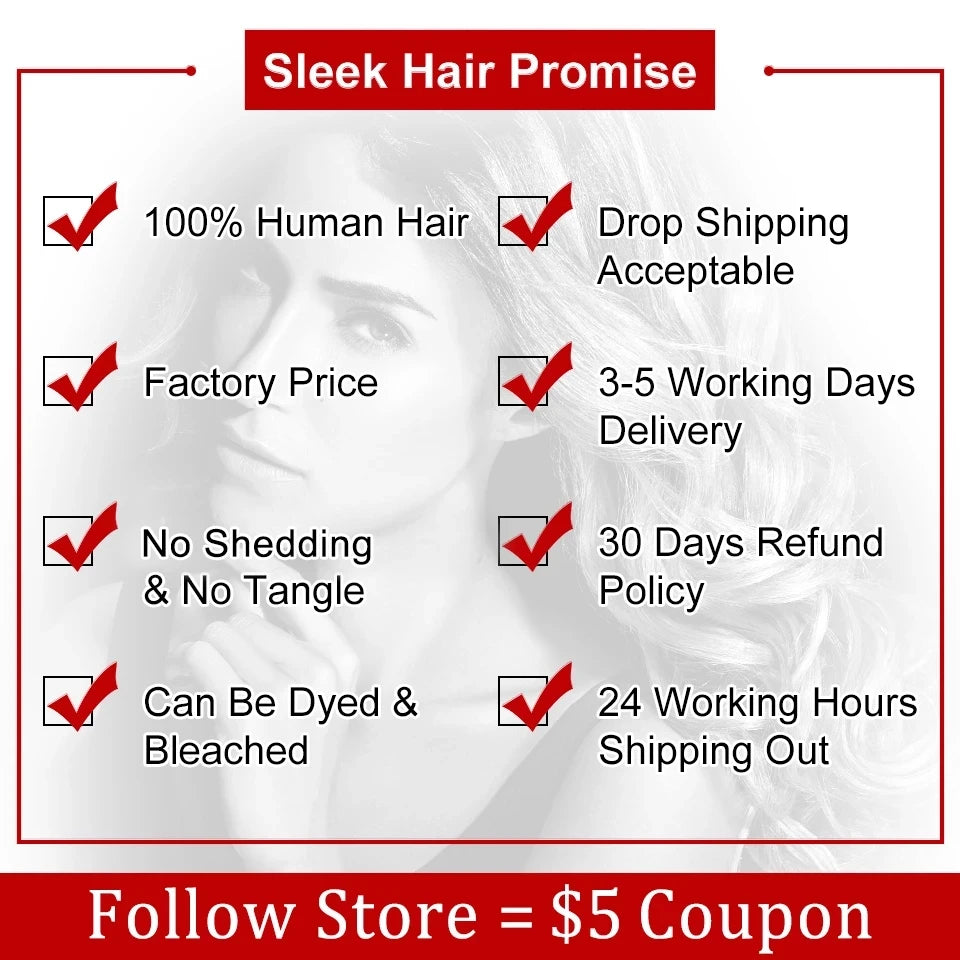 Sleek Brazilian Body Wave Hair Bundles Remy 8 to 36 Inches 100% Natural Black Human Hair Extensions For Black Women