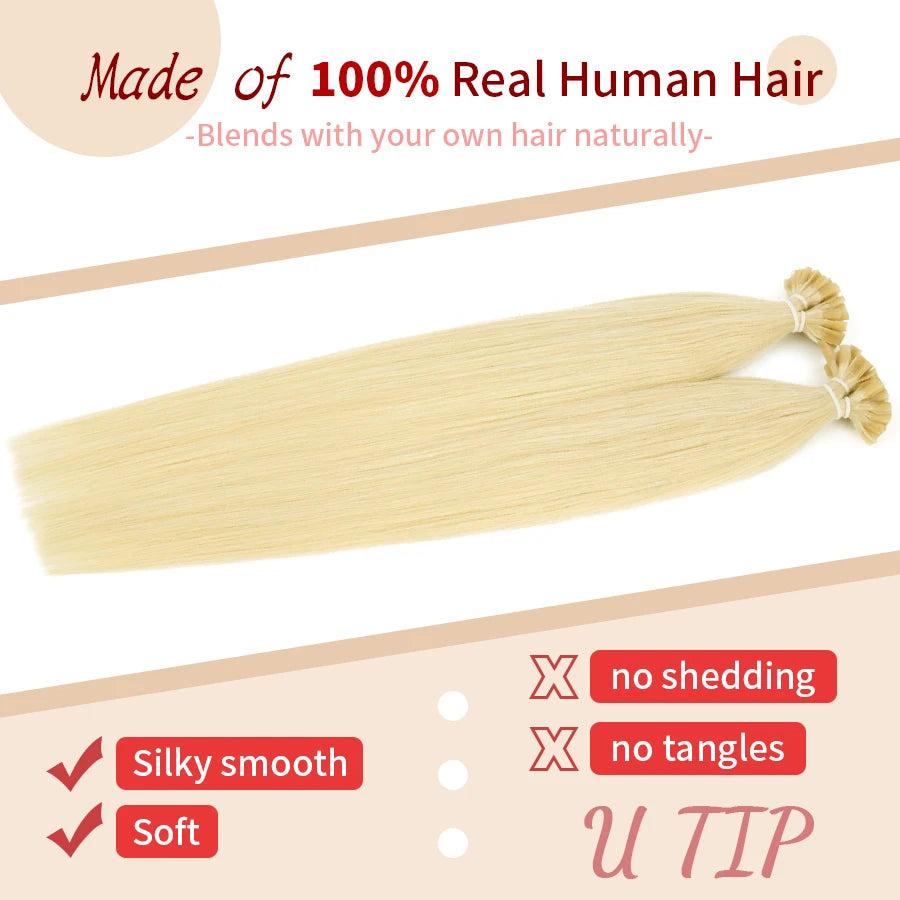 Neitsi Straight Keratin Capsules Human Fusion Hair Nail U Tip Machine Remy Pre-Bond Natural Hair Extensions 28" 70cm 1g/s 50g