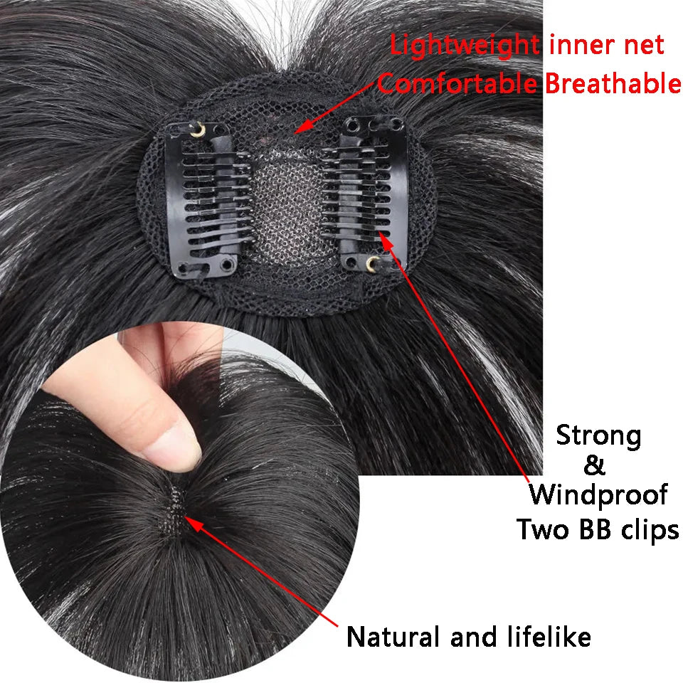 Thin 3D Air Hair Bangs Straight Neat Bangs Clip In Hair Extensions Topper Bangs 3D Bangs Invisible Seamless Head Hair Wig