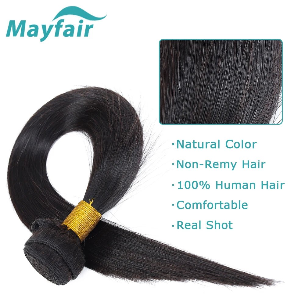 Mayfair Straight Human Hair Bundles 1/3/4 Pieces Natural Black Cheap Human Hair Extensions 8-30 Inch Vendors Wholesale Hair