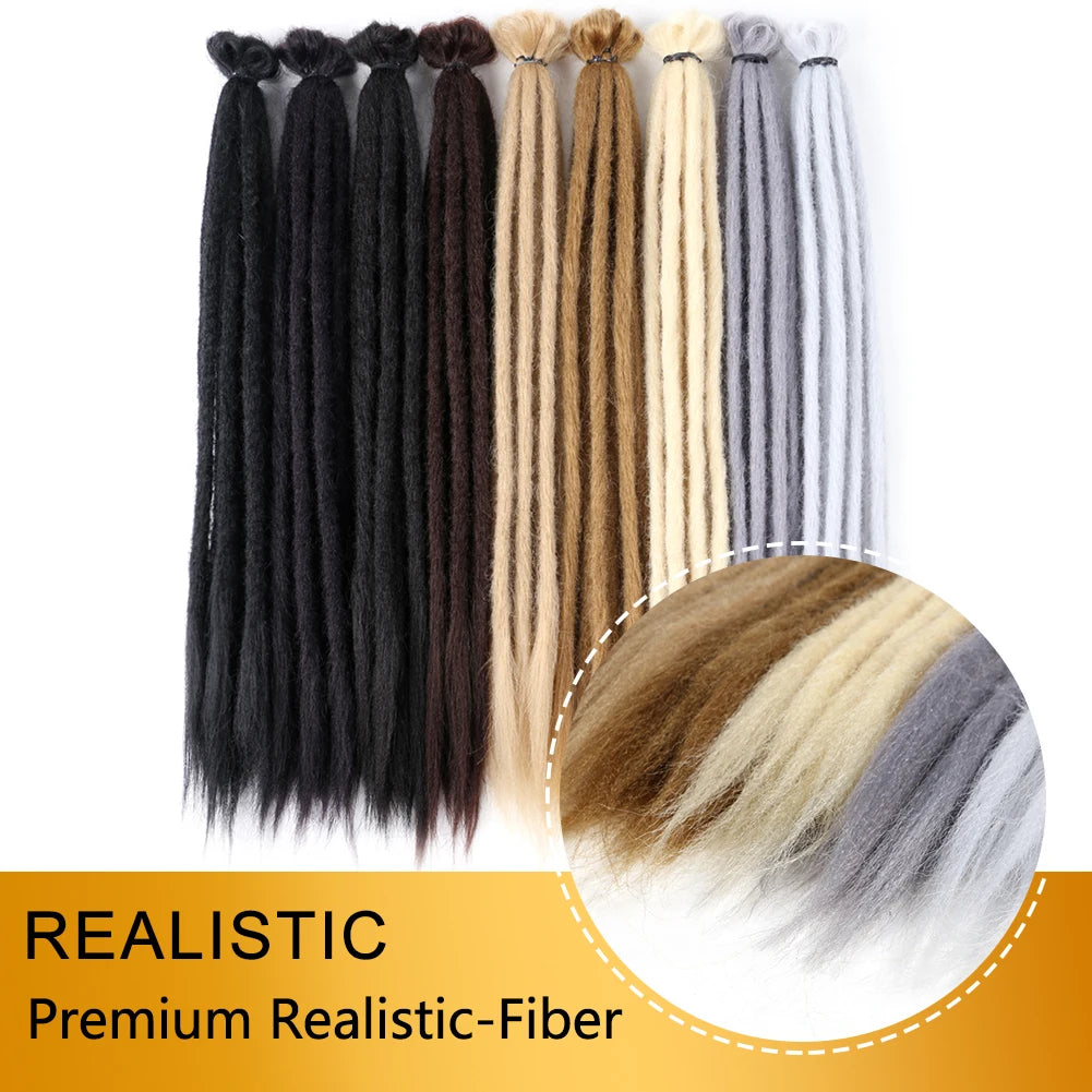 Handmade Dreadlocks Hair Extensions 20 Inch Soft Crochet Dreadlock Braids Hair Synthetic Faux Locs Braids Hair For Women And Men