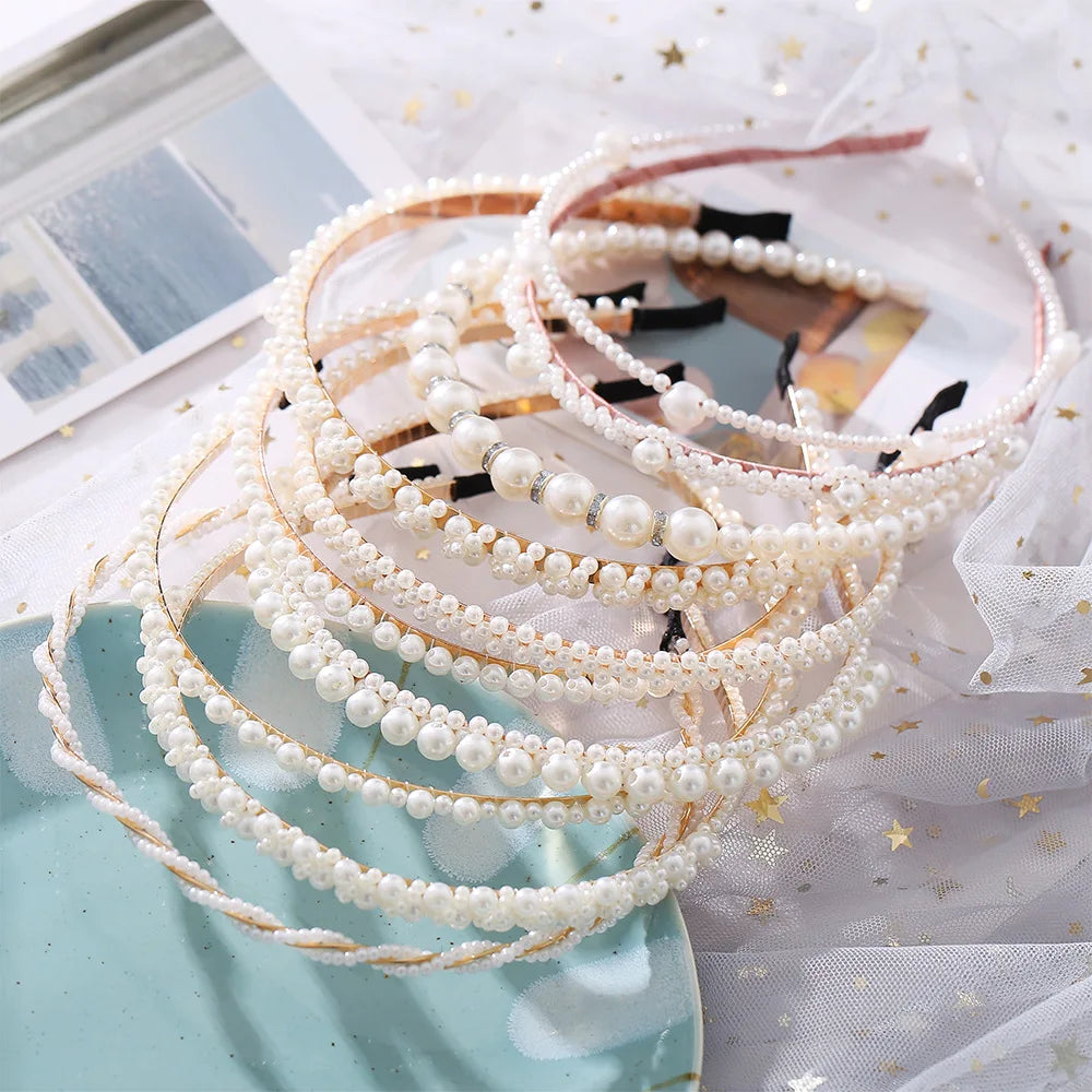 Yobest Fashion 2021 New Elegant Full Pearls Hairbands for Women Sweet Headband Hair Bundle Lady Hair Hoops Accessories