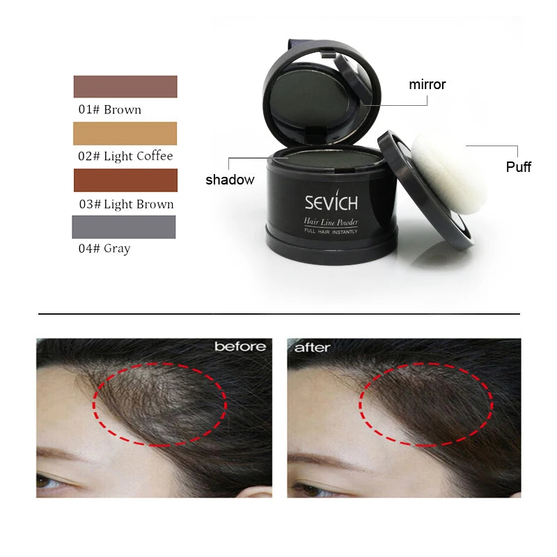 Sevich 8 color Hair Fluffy Powder Hairline Shadow Powder Natural Instant Cover Up Makeup Hair Concealer Coverage WaterProof