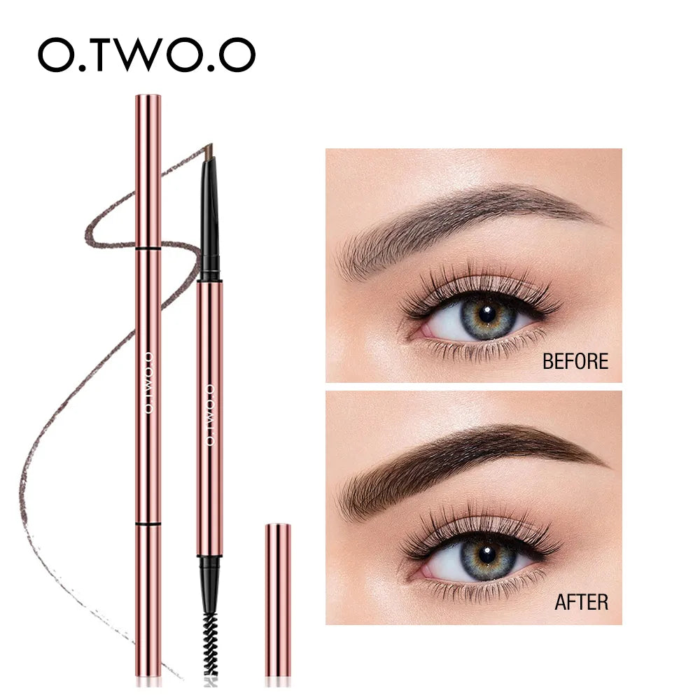 O.TWO.O Waterproof Makeup Eyebrow Pencil Ultra Fine Triangle Eye Brow 6 Colors Precise Brow Definer Lasting Blonde Brown Eyebrow