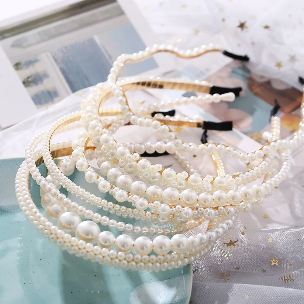 Yobest Fashion 2021 New Elegant Full Pearls Hairbands for Women Sweet Headband Hair Bundle Lady Hair Hoops Accessories