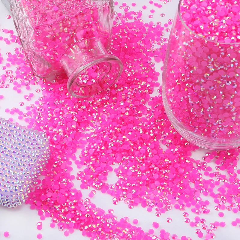 Candy Color AB 10000pieces/bag 4mm Flatback Resin Rhinestones for Nail Art Mobile Phone Diy Free shipping