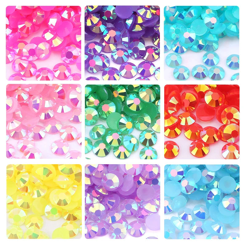 Candy Color AB 10000pieces/bag 4mm Flatback Resin Rhinestones for Nail Art Mobile Phone Diy Free shipping