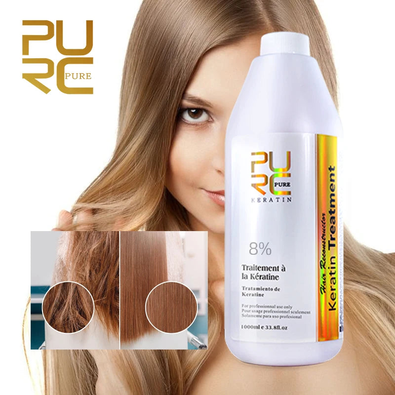 PURC Brazilian Keratin Hair Treatment Formalin Pure Keratin Straightening Smoothing for Hair Hot Sale Free Shipping 1000ml 11.11