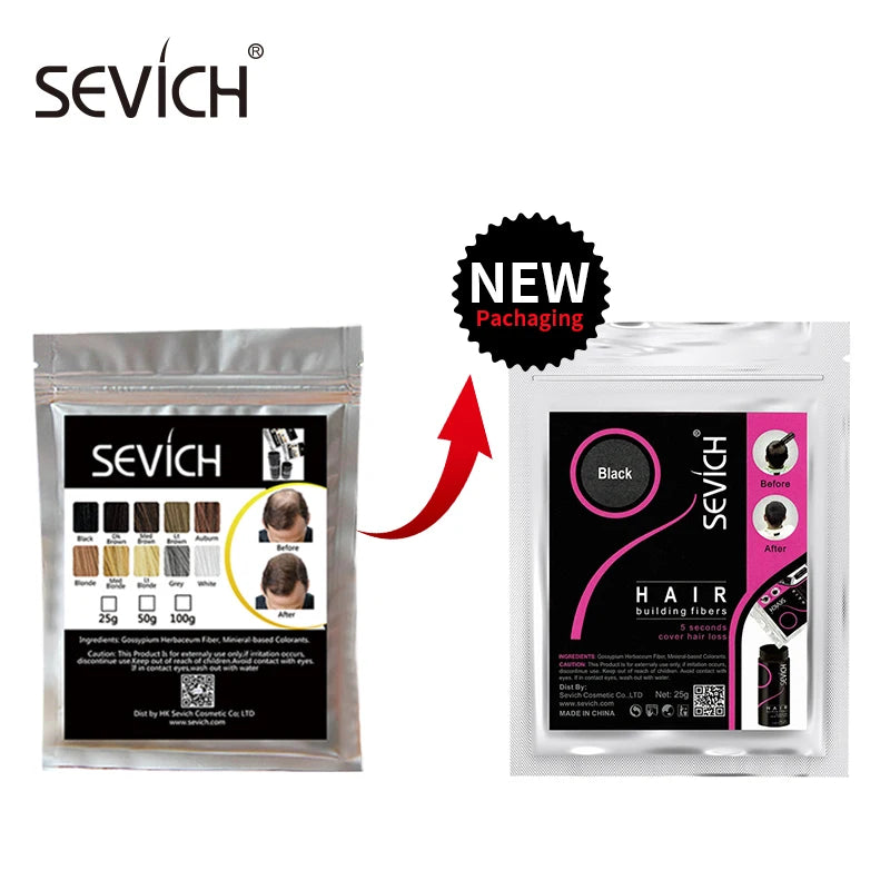 Sevich 3pcs/lot Hair Building Fiber Styling Color Powder refill 100g+gel 25g+Applicator Extension Keratin Thinning Hair Spray