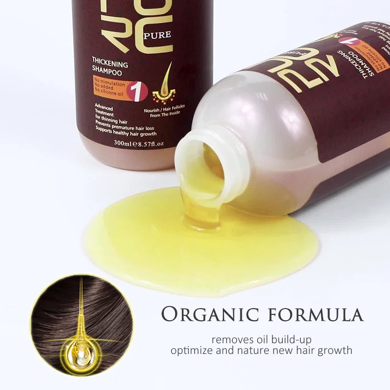 PURC Fast Hair Growth Shampoo Conditioner Thickener Anti Loss Hair Grow Shampoo Set Scalp Treatments Hair Care Products 600ml