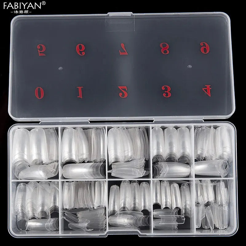 100/500pcs Tips Transparent Half Cover False French Fake Nail Art Artificial Acrylic Gel UV Manicure Design Set DIY Tool