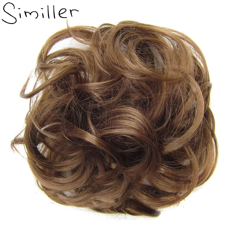 Similler Synthetic Hair Bun Elastic Donut Hair Bag High Temperature Fiber Chignon Bun Hair Extensions Accessories Wedding