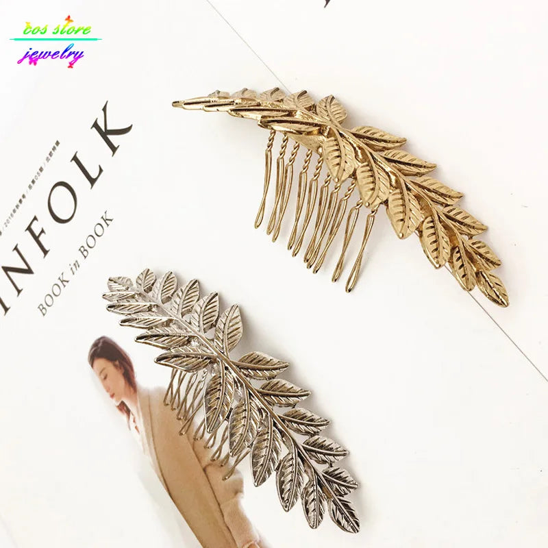 Unique Vintage Leaves Bun Top Hair Comb Vintage Wedding Hair Accessories Bijoux