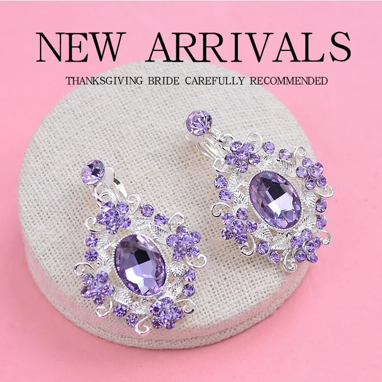 2020 New Arrival Charming Purple Crystal Bridal Tiara Crowns Magnificent Rhinestone Diadem for Princess Wedding Hair Accessories