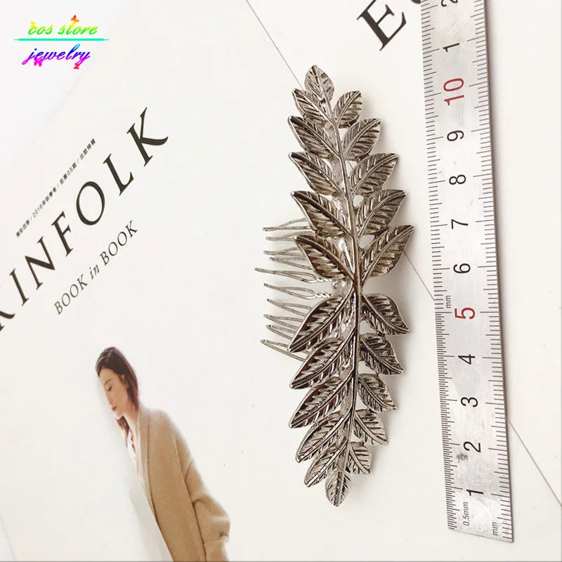 Unique Vintage Leaves Bun Top Hair Comb Vintage Wedding Hair Accessories Bijoux