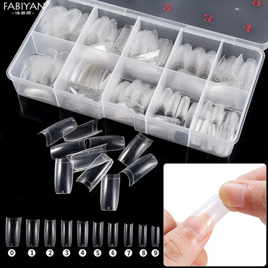 100/500pcs Tips Transparent Half Cover False French Fake Nail Art Artificial Acrylic Gel UV Manicure Design Set DIY Tool