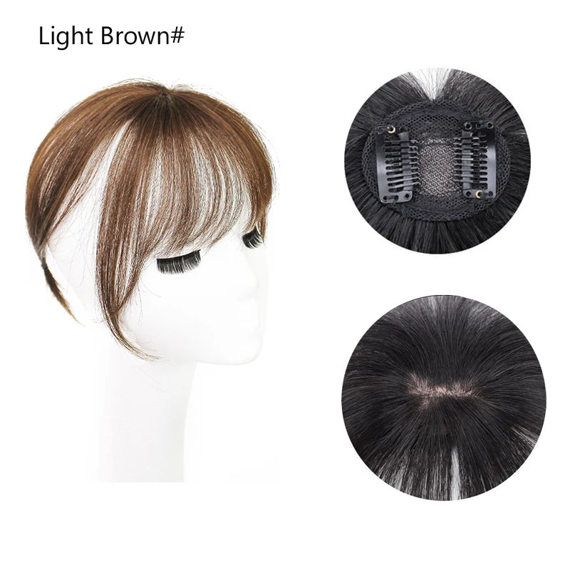 Thin 3D Air Hair Bangs Straight Neat Bangs Clip In Hair Extensions Topper Bangs 3D Bangs Invisible Seamless Head Hair Wig