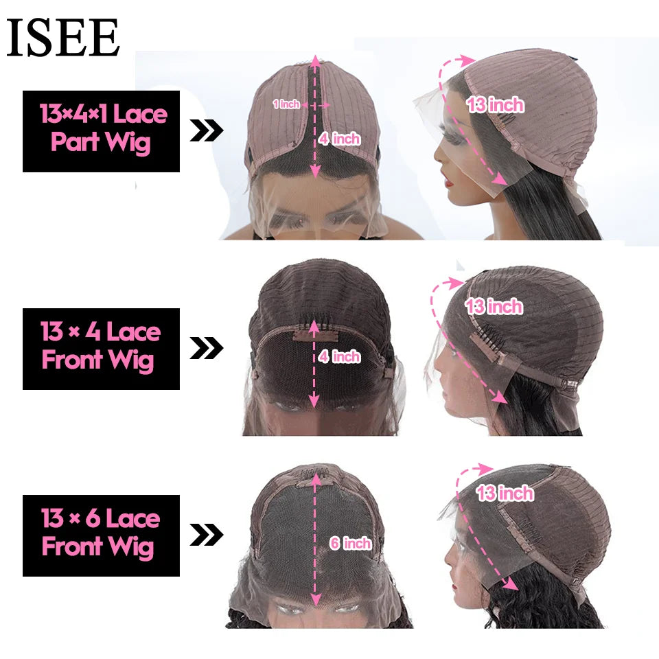 ISEE HAIR Wig Mongolian Loose Deep Wave Wig 13X1 T Part Lace Wigs For Women Human Hair Loose Wave Lace Part Human Hair Wigs