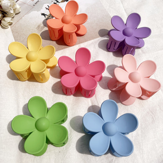 Summer Candy Color Frosted Flower Hair Clip