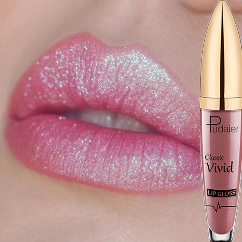 Diamond Shimmer Pearlescent Lip Gloss Waterproof Long Lasting Non-stick Cup Matte Glitter Liquid Lipstick Lip Glaze Lips Make Up