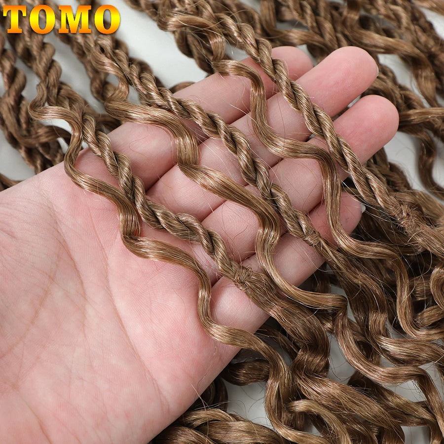 TOMO Boho Crochet Hair 14Inch 20Strands Small Senegalese Twist Crochet Braids Synthetic Braiding Hair Extensions for Women