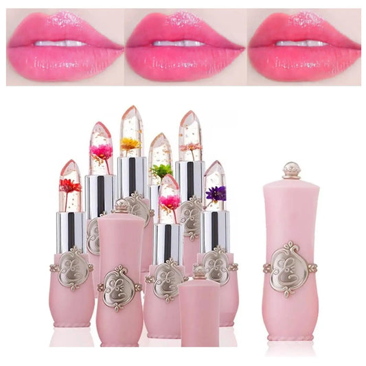 Jelly Flower Lipstick Change Color Lip Balm Moisturizing Crystal Color Gloss Nutritious Lip Lasting Waterproof Translucent R5x9