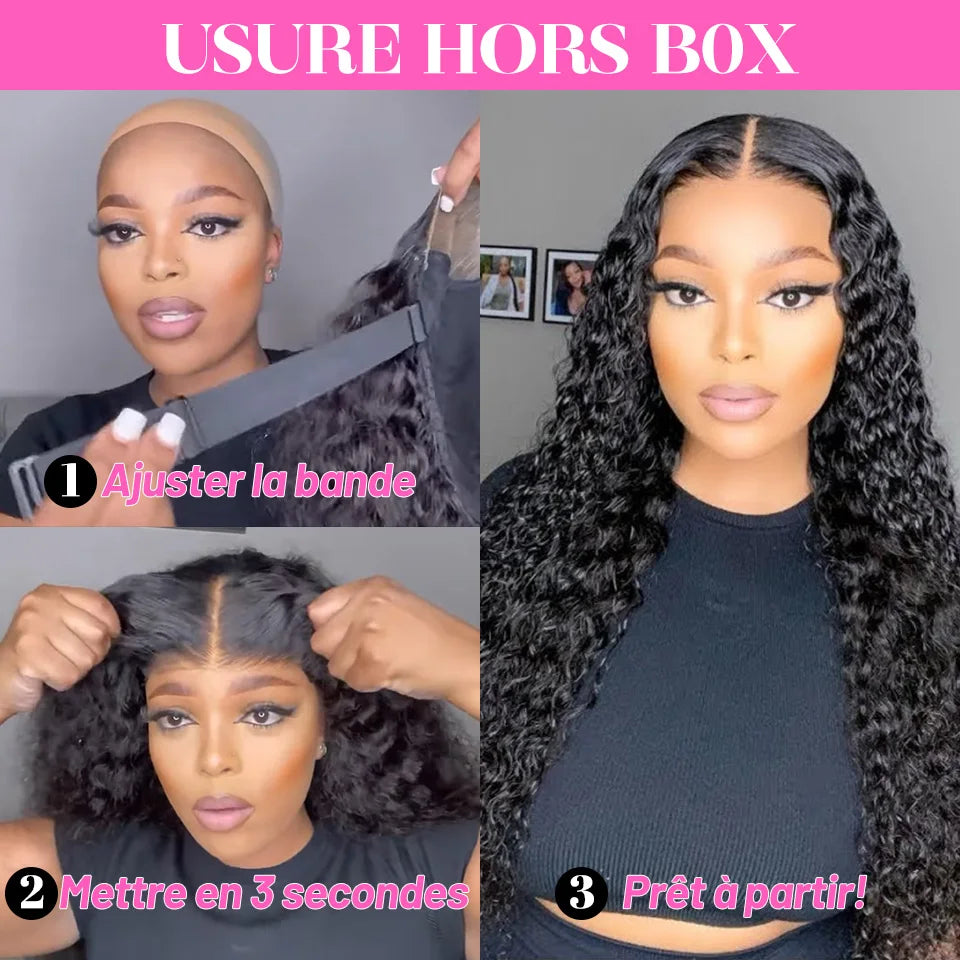 Wear Go ISEE HAIR Wig Mongolian Water Wave 6x4 HD Glueless Pre Plucked Human Wigs Ready To Go Pre Cut Lace Pre Bleached Knots