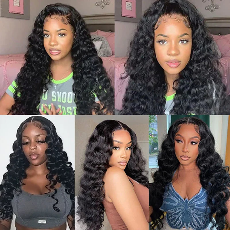 Wear And Go ISEE Hair Loose Deep Wave Wig 6x4 HD Lace Front Wig Human Hair PrePlucked Transparent Glueless Wig Ready To Wear