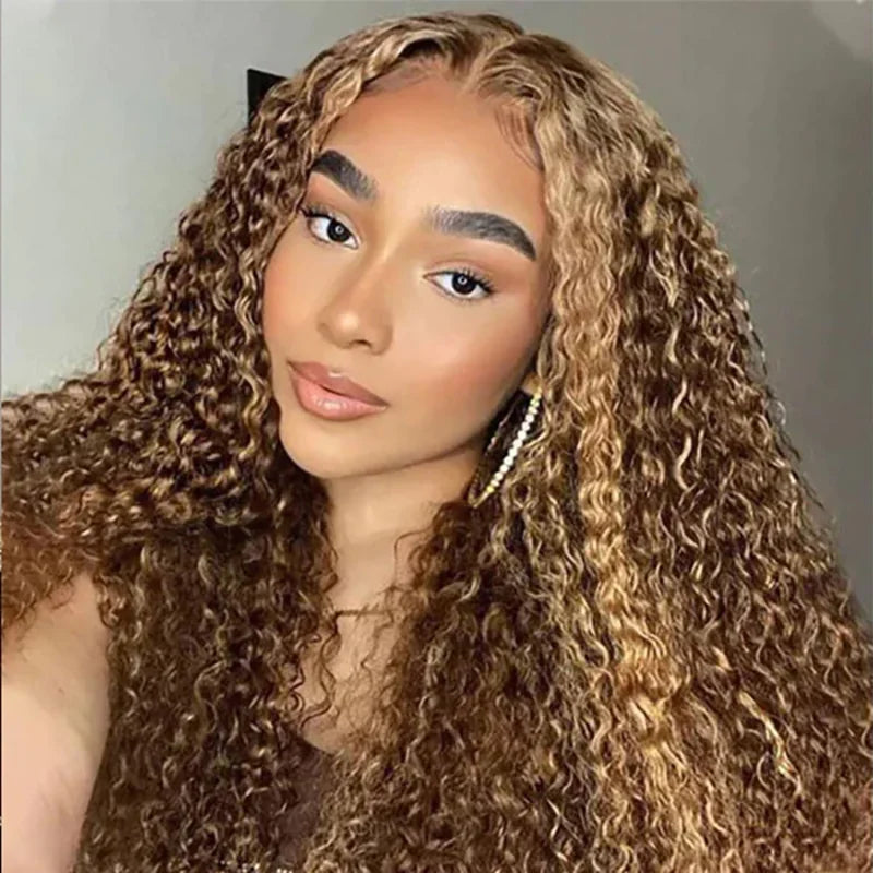 ISEE Hair Wear And Go Water Wave Wig Glueless Highlight Wig Human Hair 4/27 Ombre HD Lace Front Human Hair Wigs PrePlucked