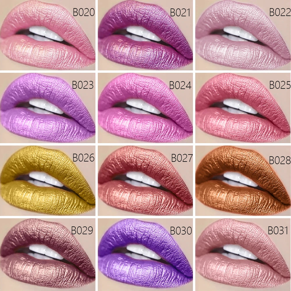 Dropshipping Lipstick Matte Velvet & Glitter Metallic Colors for Glossy Radiant & Full Matte High Pigmented Lipstick Cosmetic