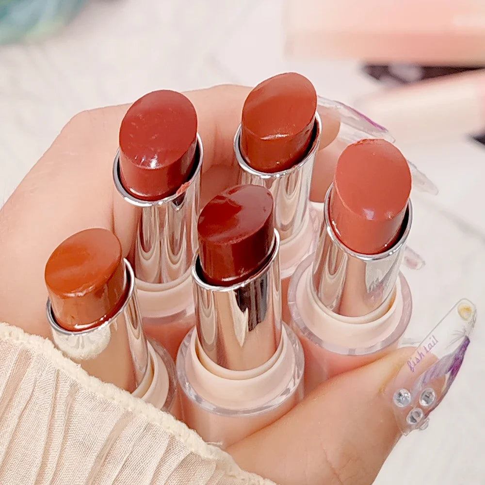 8 Colors Jelly Lip Glaze Mirror Water Lipstick Long Lasting Moisturising Lipstick Pen Waterproof Non-stick Cup Korean Cosmetics