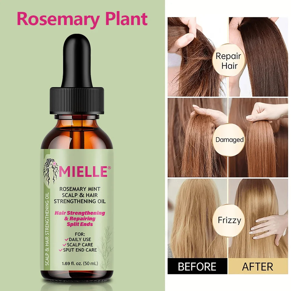 Hair Growth Essential Oil Rosemary Mint Hair Strengthening Oil Nourishing Treatment for Dry Mielle Organics and Split Ends Hair