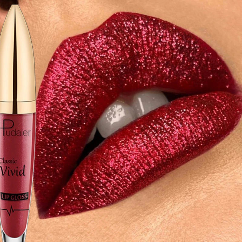 Diamond Shimmer Pearlescent Lip Gloss Waterproof Long Lasting Non-stick Cup Matte Glitter Liquid Lipstick Lip Glaze Lips Make Up