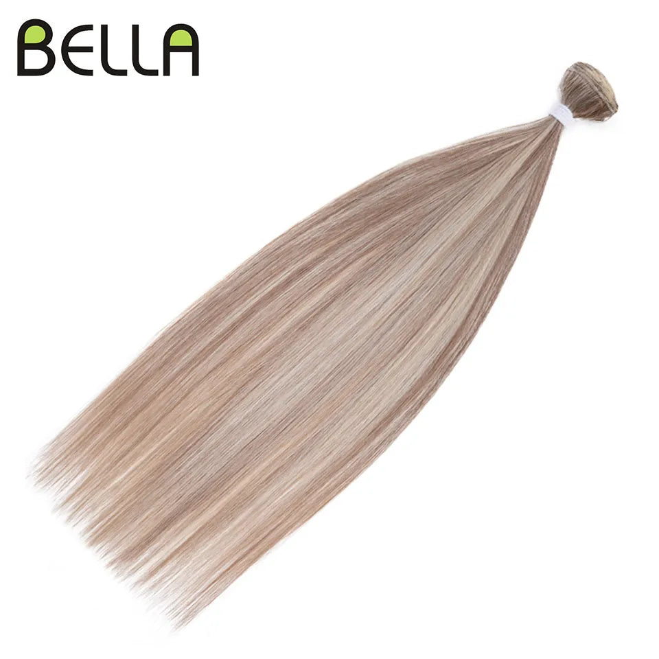 Bella 26 inch Yaki Straight Hair Extensions Salon Synthetic Hair Bundles High Temperature Fiber Ombre Blonde Hair Free Shipping