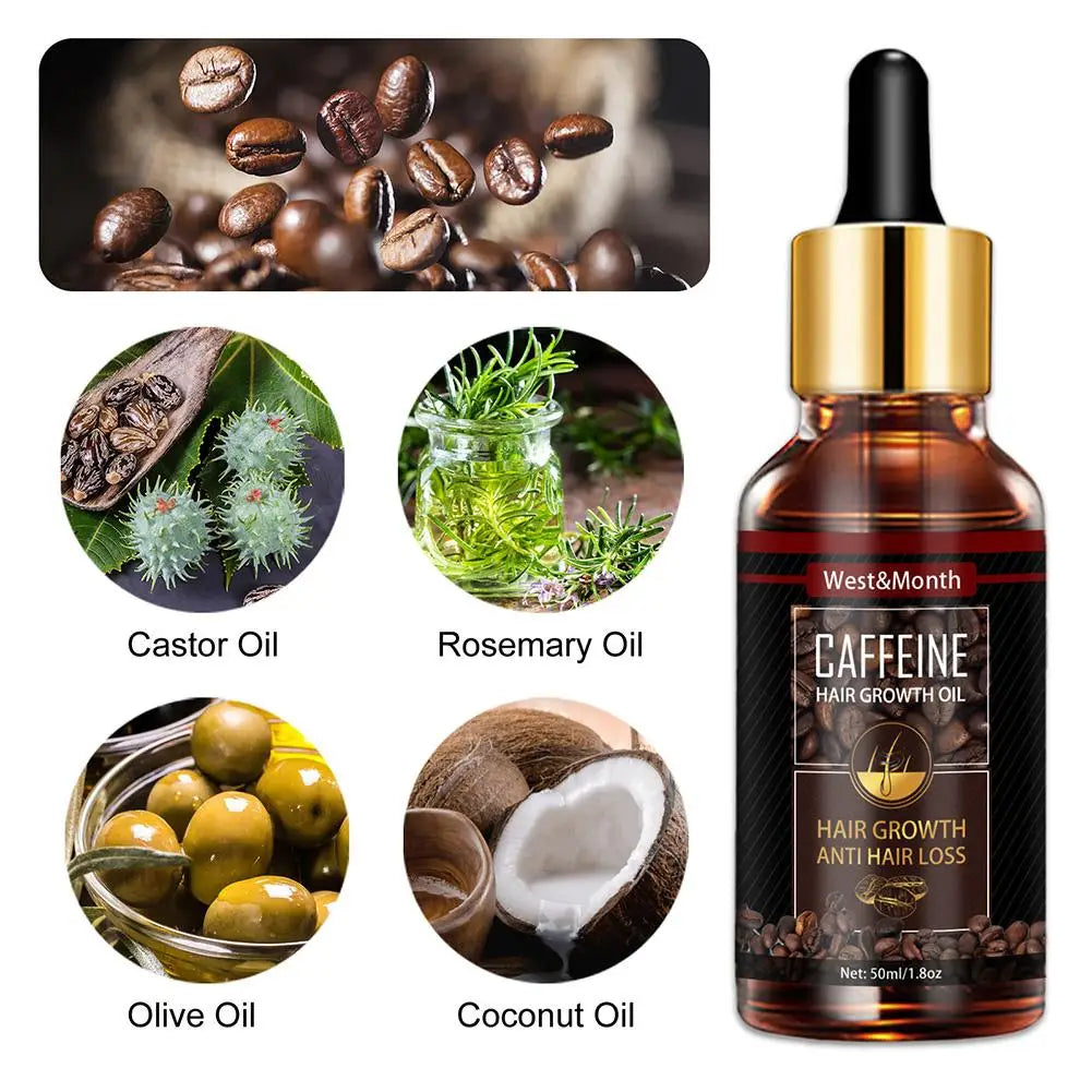 Caffeine Hair Growth Essential Oil Hair Loss Preventation Nourishing Hair Roots Hair Repair Treatment Oil Promote Hair Growth