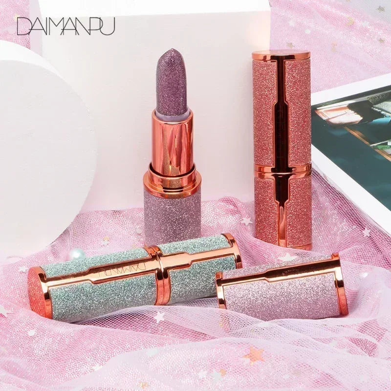 Glitter Lipstick Temperature Color Changing Lipsticks Long Lasting Moisturizing Velvet Matte Lip Tint Red Pink Sexy Lips Makeup