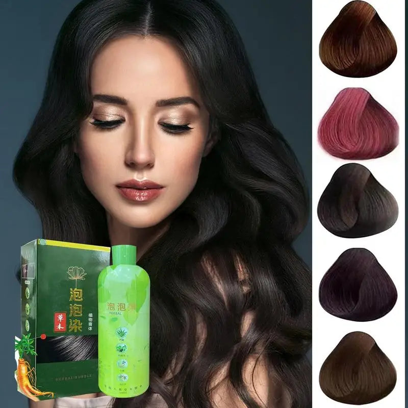 2024 NEW Shampoo 3 In 1 Black Hair Dye Coloring Shampoo Nourishes Long Lasting For Men Women Bubble Gray Hair Dye Shampoo 500ml