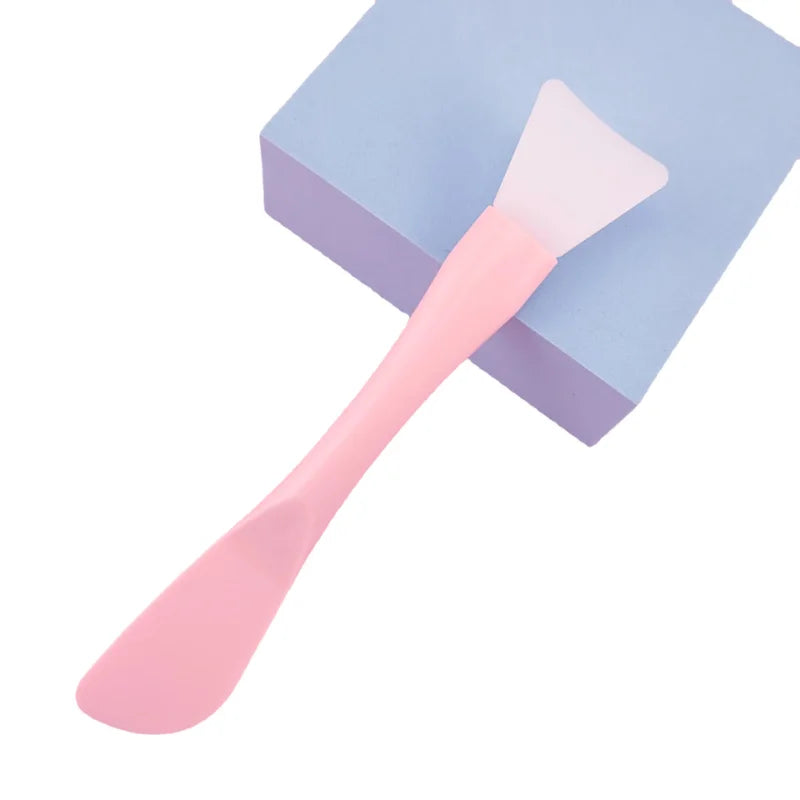 Pink Silicone Facial Mask Brushes Dual-use Mud Film Brush DIY Film Soft Head with Scrapers Integrated Adjusting Beauty Tools New