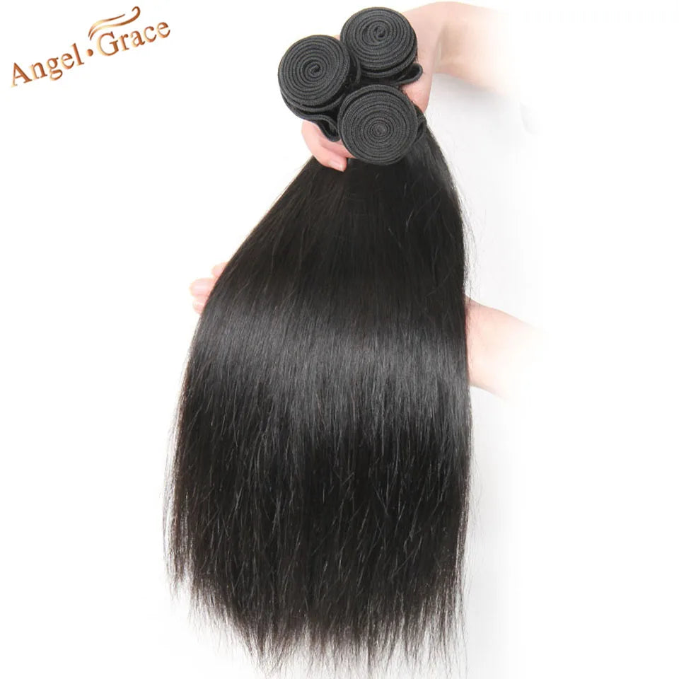 Brazilian Straight Hair Bundles 1/3/4 PCS/lot 28 30inch 100% Human Hair Weave Bundles Remy Hair Extensions Angel Grace Hair