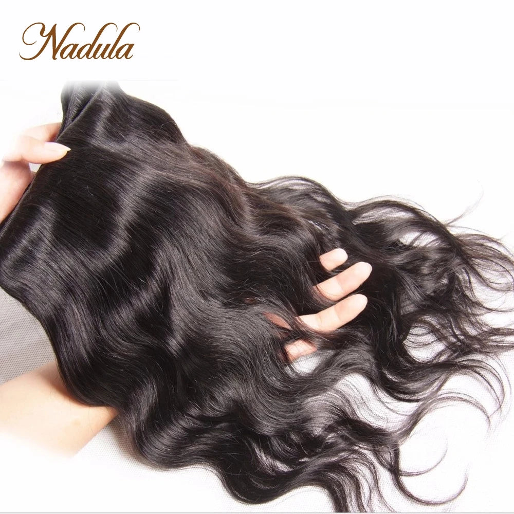 Nadula Hair Indian Body Wave Hair Weaves 100% Human Hair Products Remy Hair Extensions Natural Color Can Mix Bundles