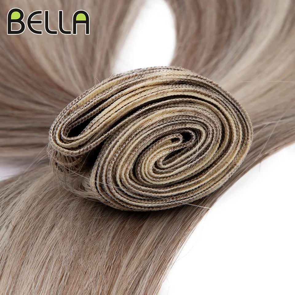 Bella 26 inch Yaki Straight Hair Extensions Salon Synthetic Hair Bundles High Temperature Fiber Ombre Blonde Hair Free Shipping